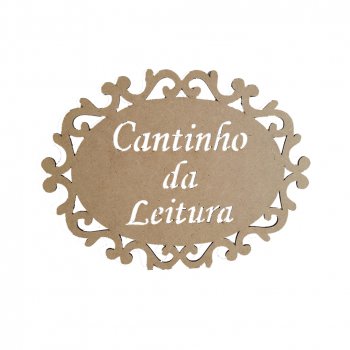 Placa Oval Trabalhada Cantinho da Leitura