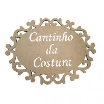 Placa Oval Trabalhada Continho Da Costura