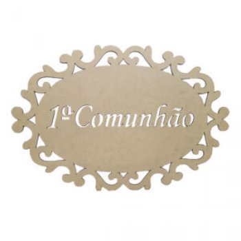 PLACA TRABALHADA 1° COMUNHÃO 65CM