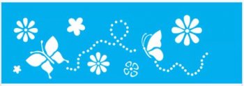 Stencil Borboletas e Flores III 10x30