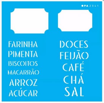 Stencil Tag Alimentos 14X14