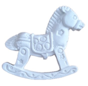 Aplique Cavalo de Balanço Resina 6X6Cm