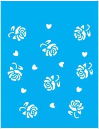 Stencil Estamparia Rosas 15x20