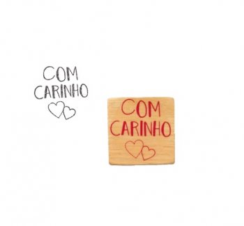 Carimbo com a frase Com carinho 3x3cm