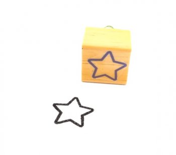 Carimbo com a frase Mini Estrela (vazada) 2x2cm