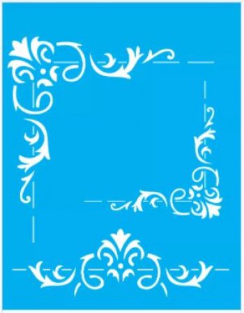 Stencil Cantoneira Folha 20x25