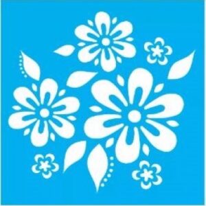 Stencil Flores e Folhas 14x14
