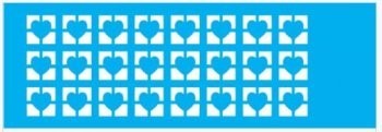 Stencil Estamparia Coração 10x30