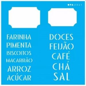 Stencil Tag Alimentos 14X14
